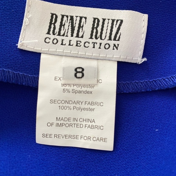 Rene Ruiz Collection Size 8 Blue Cut Out Wing Sleeve Knee Length Cocktail Dress - Picture 3 of 12